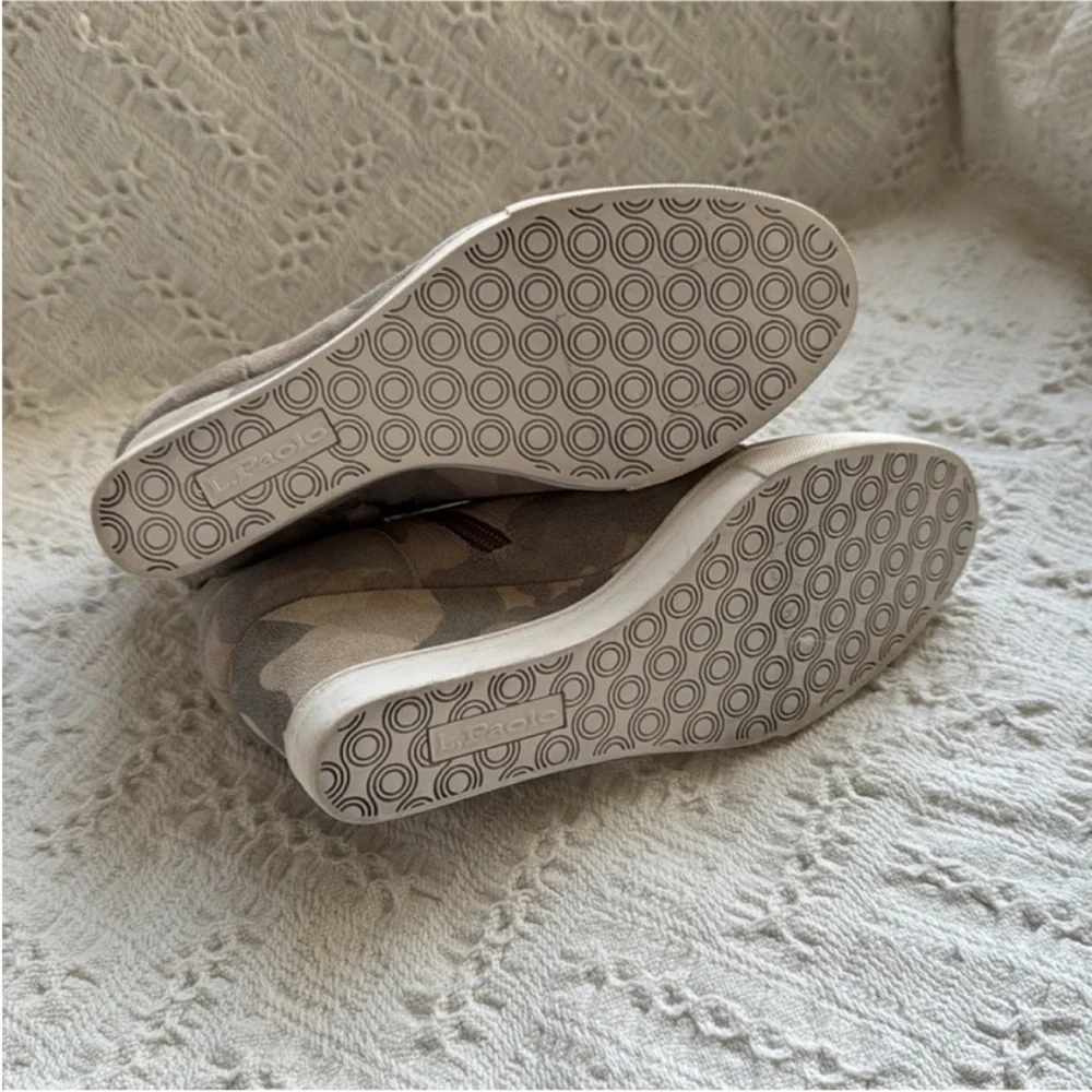 Paolo Tan Camouflage Wedge Sneakers